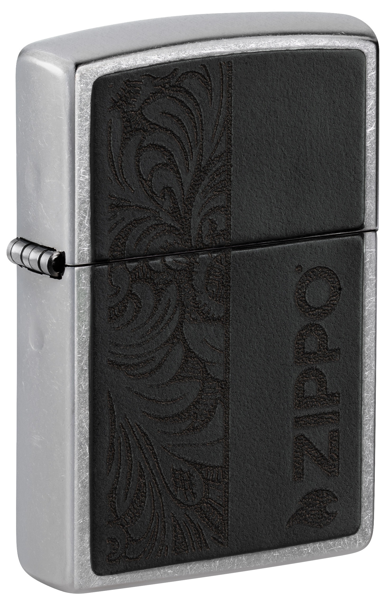 Front shot of Zippo Bejeweled Beetle Design High Polish Brass Windproof Lighter standing at a 3/4 angle.