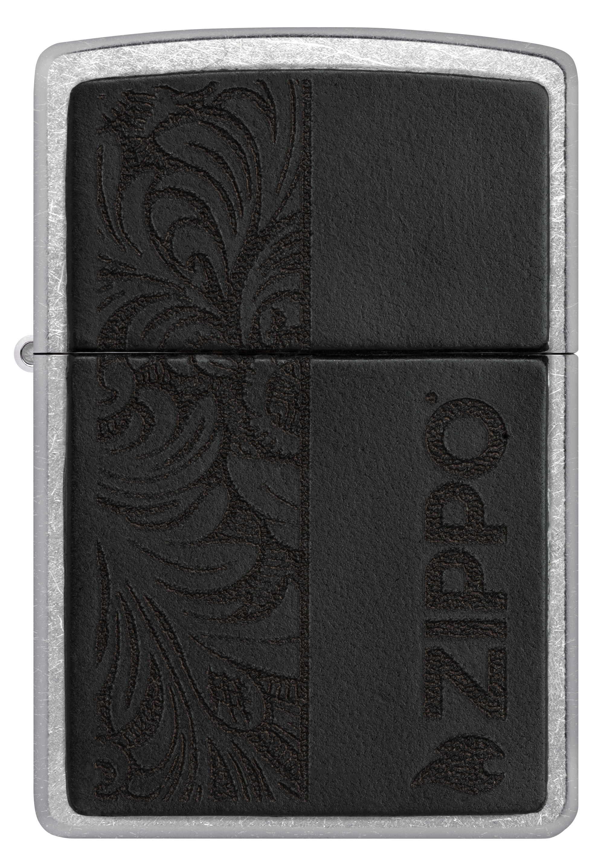 Front shot of Zippo Bejeweled Beetle Design High Polish Brass Windproof Lighter standing at a 3/4 angle.