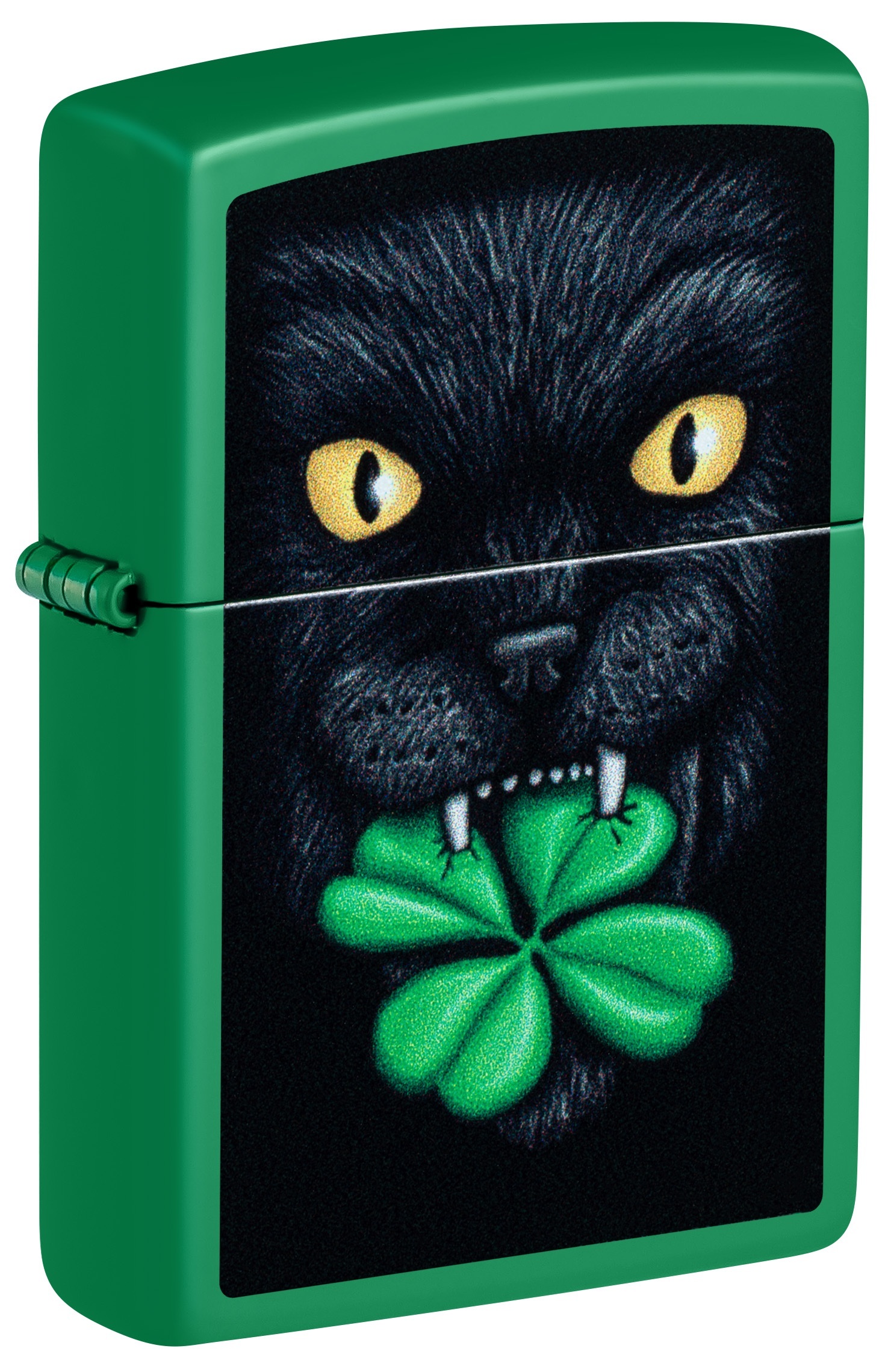 Front shot of Zippo Bejeweled Beetle Design High Polish Brass Windproof Lighter standing at a 3/4 angle.
