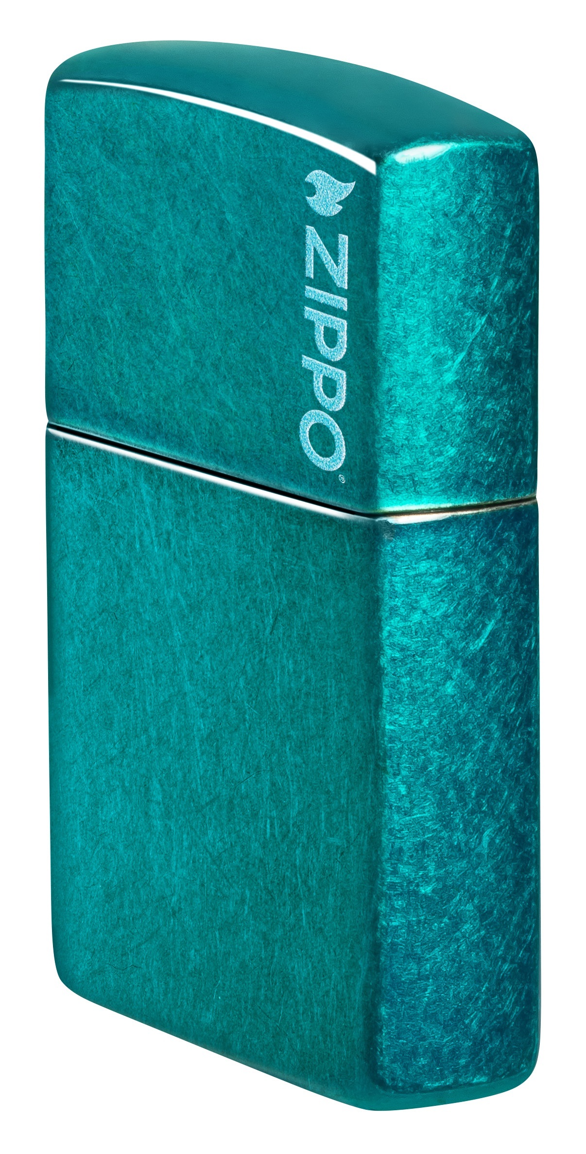 Front shot of Zippo Bejeweled Beetle Design High Polish Brass Windproof Lighter standing at a 3/4 angle.