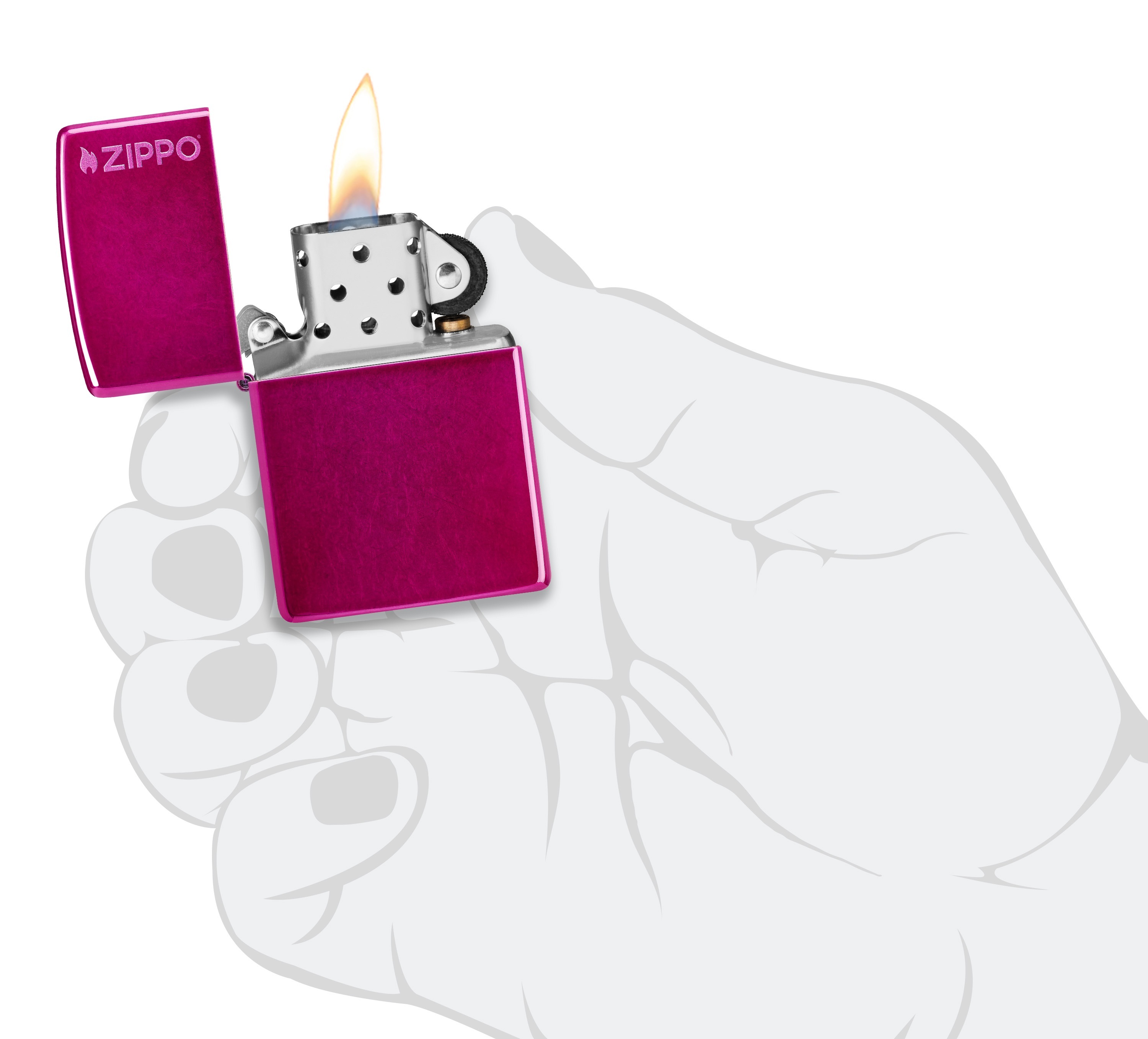 Front shot of Zippo Bejeweled Beetle Design High Polish Brass Windproof Lighter standing at a 3/4 angle.