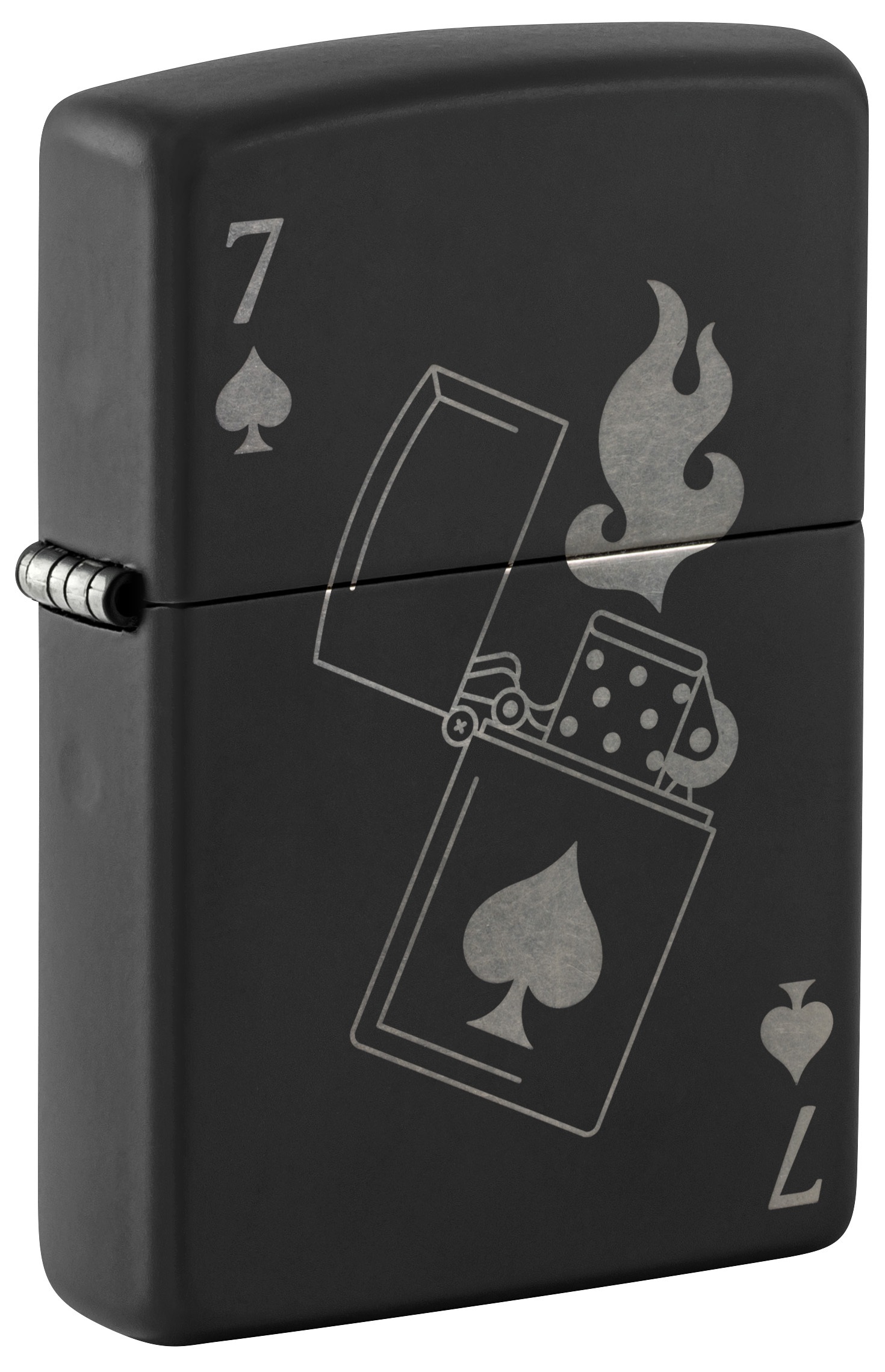 Front shot of Zippo Bejeweled Beetle Design High Polish Brass Windproof Lighter standing at a 3/4 angle.