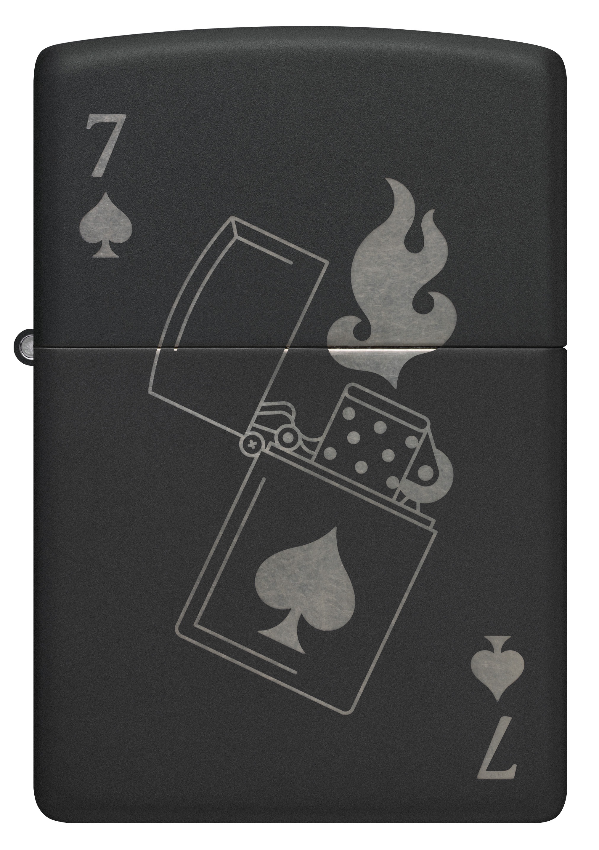 Front shot of Zippo Bejeweled Beetle Design High Polish Brass Windproof Lighter standing at a 3/4 angle.