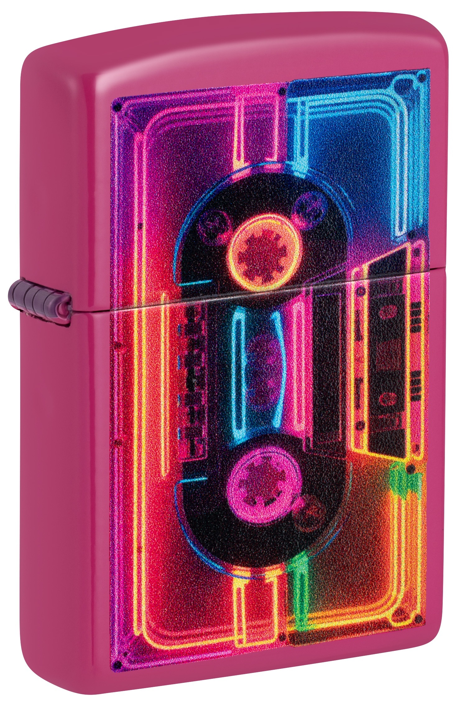 Front shot of Zippo Bejeweled Beetle Design High Polish Brass Windproof Lighter standing at a 3/4 angle.