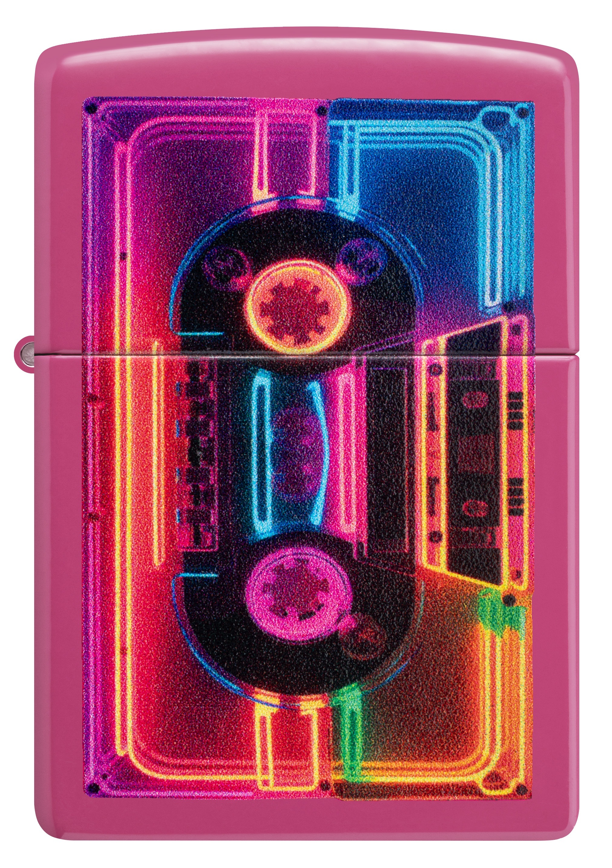 Front shot of Zippo Bejeweled Beetle Design High Polish Brass Windproof Lighter standing at a 3/4 angle.