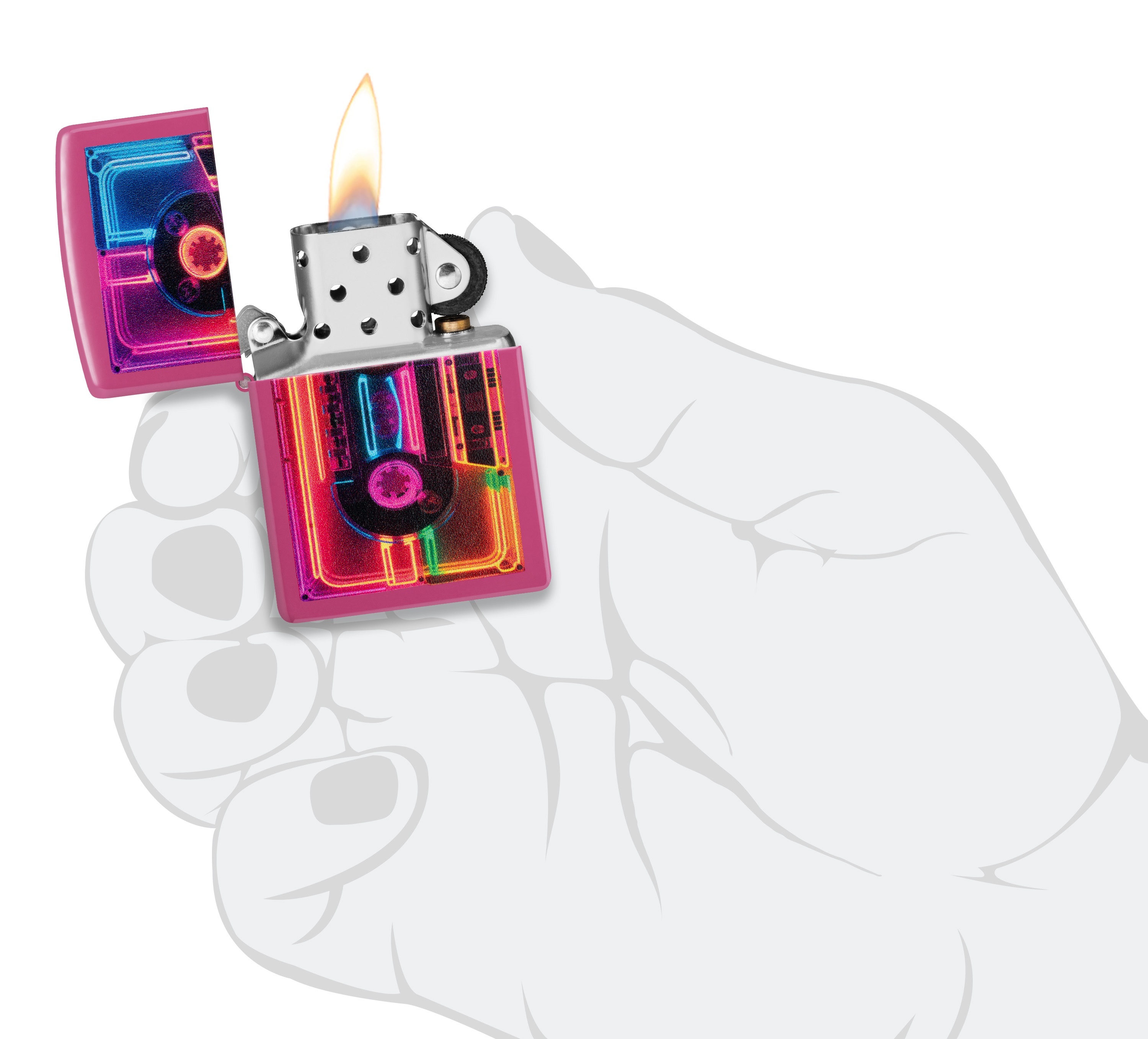 Front shot of Zippo Bejeweled Beetle Design High Polish Brass Windproof Lighter standing at a 3/4 angle.