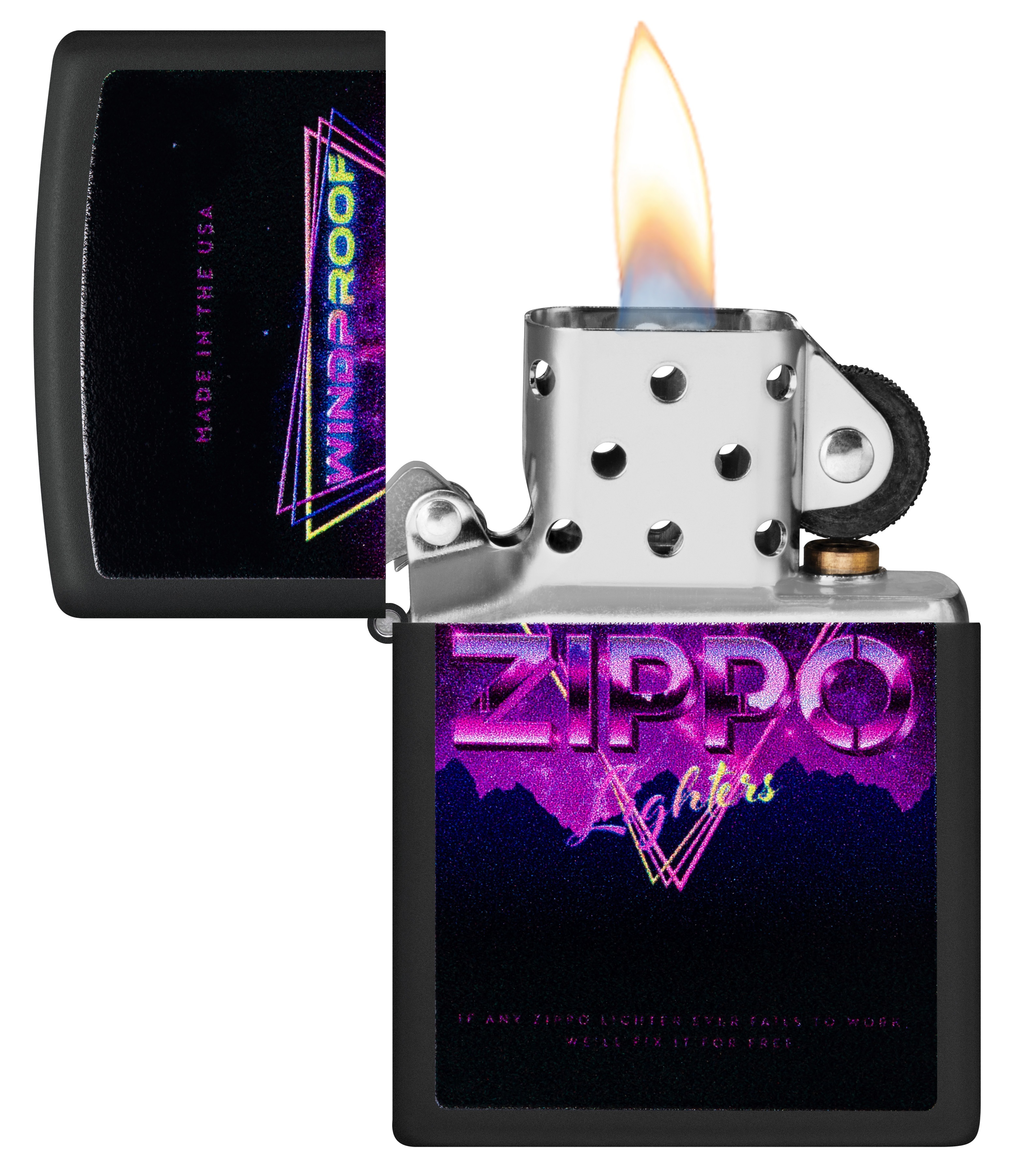 Front shot of Zippo Bejeweled Beetle Design High Polish Brass Windproof Lighter standing at a 3/4 angle.