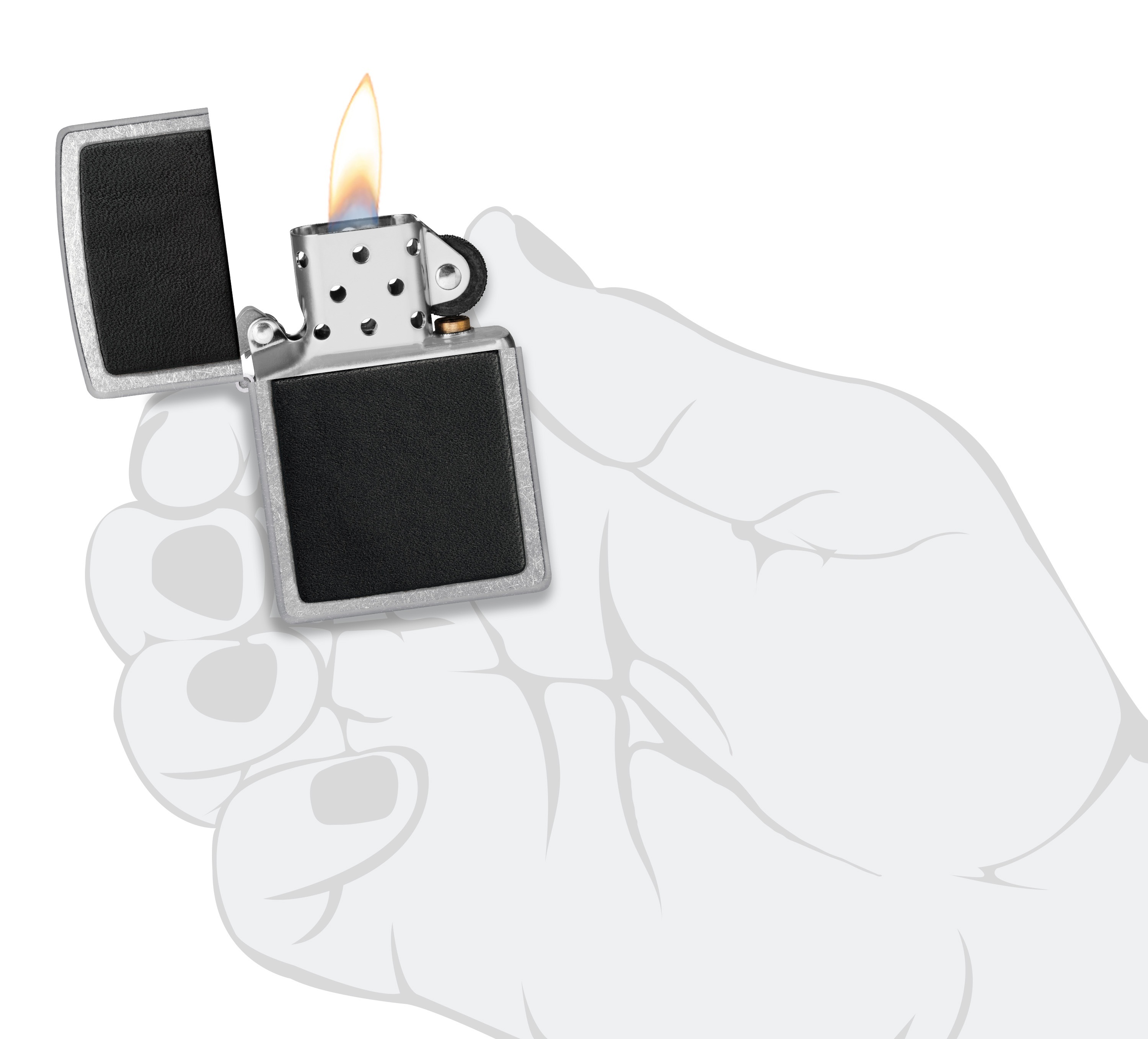 Front shot of Zippo Bejeweled Beetle Design High Polish Brass Windproof Lighter standing at a 3/4 angle.