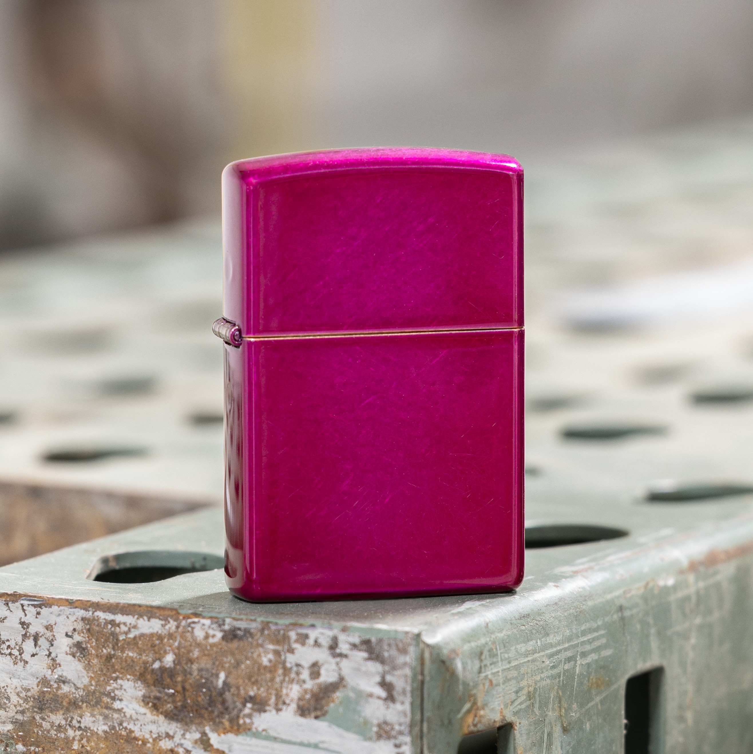Front shot of Zippo Bejeweled Beetle Design High Polish Brass Windproof Lighter standing at a 3/4 angle.