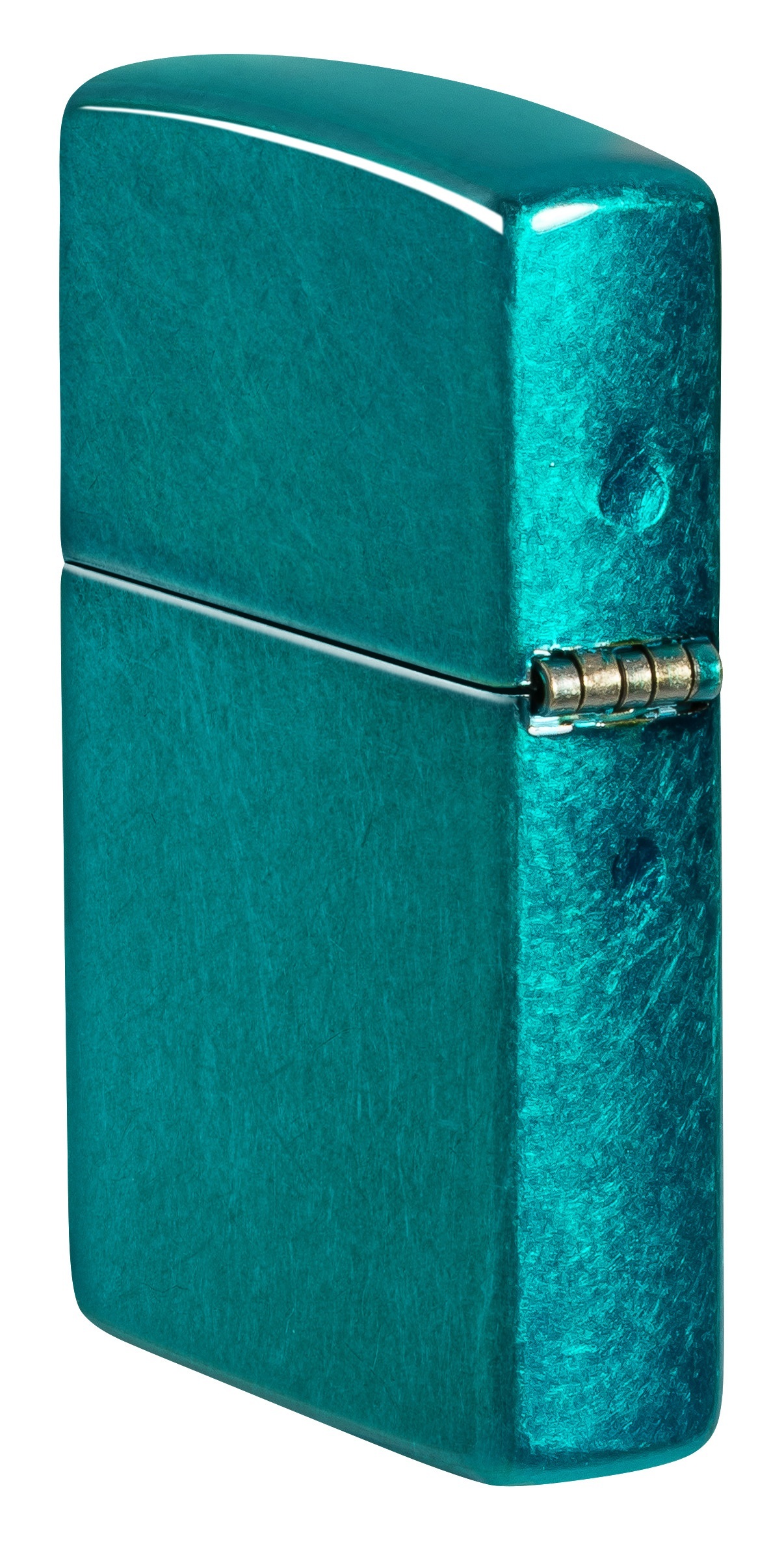 Front shot of Zippo Bejeweled Beetle Design High Polish Brass Windproof Lighter standing at a 3/4 angle.