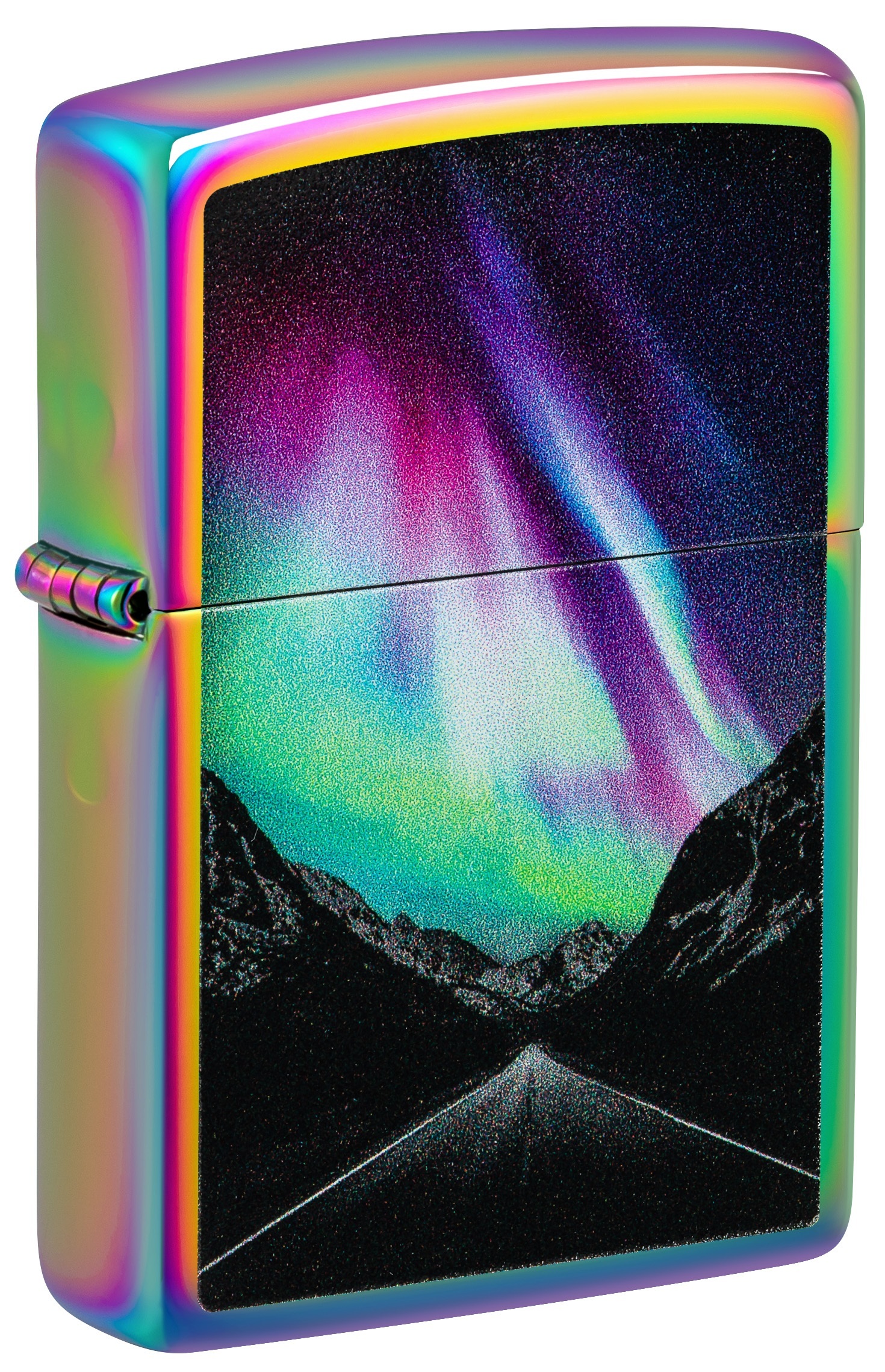 Front shot of Zippo Bejeweled Beetle Design High Polish Brass Windproof Lighter standing at a 3/4 angle.