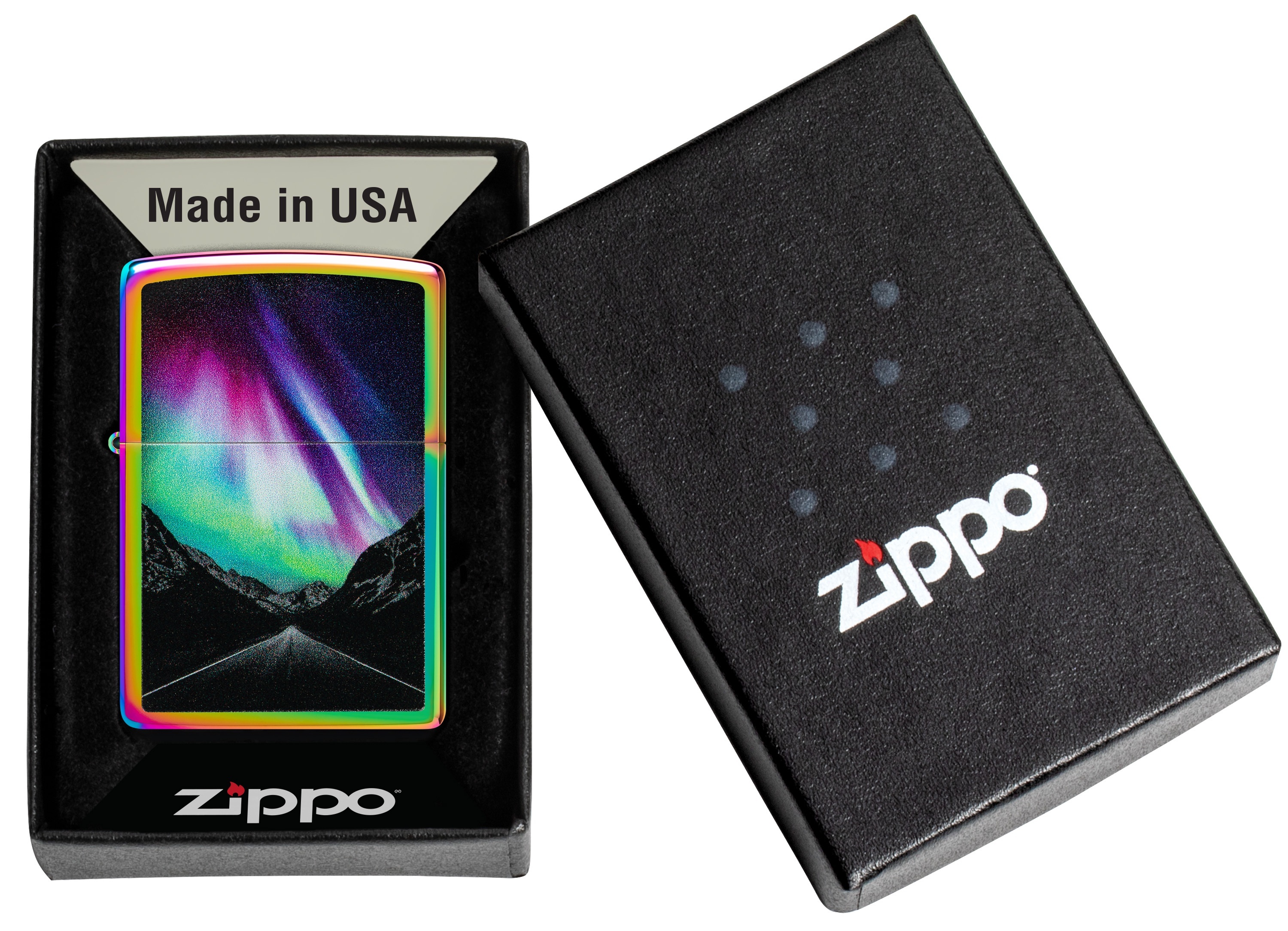 Front shot of Zippo Bejeweled Beetle Design High Polish Brass Windproof Lighter standing at a 3/4 angle.