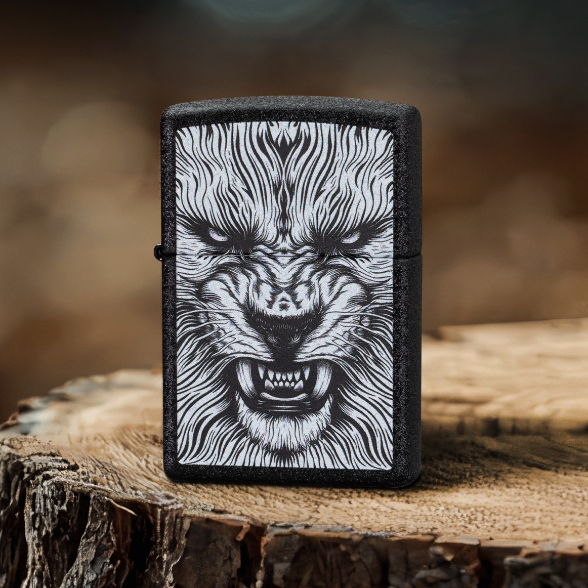 Front shot of Zippo Bejeweled Beetle Design High Polish Brass Windproof Lighter standing at a 3/4 angle.