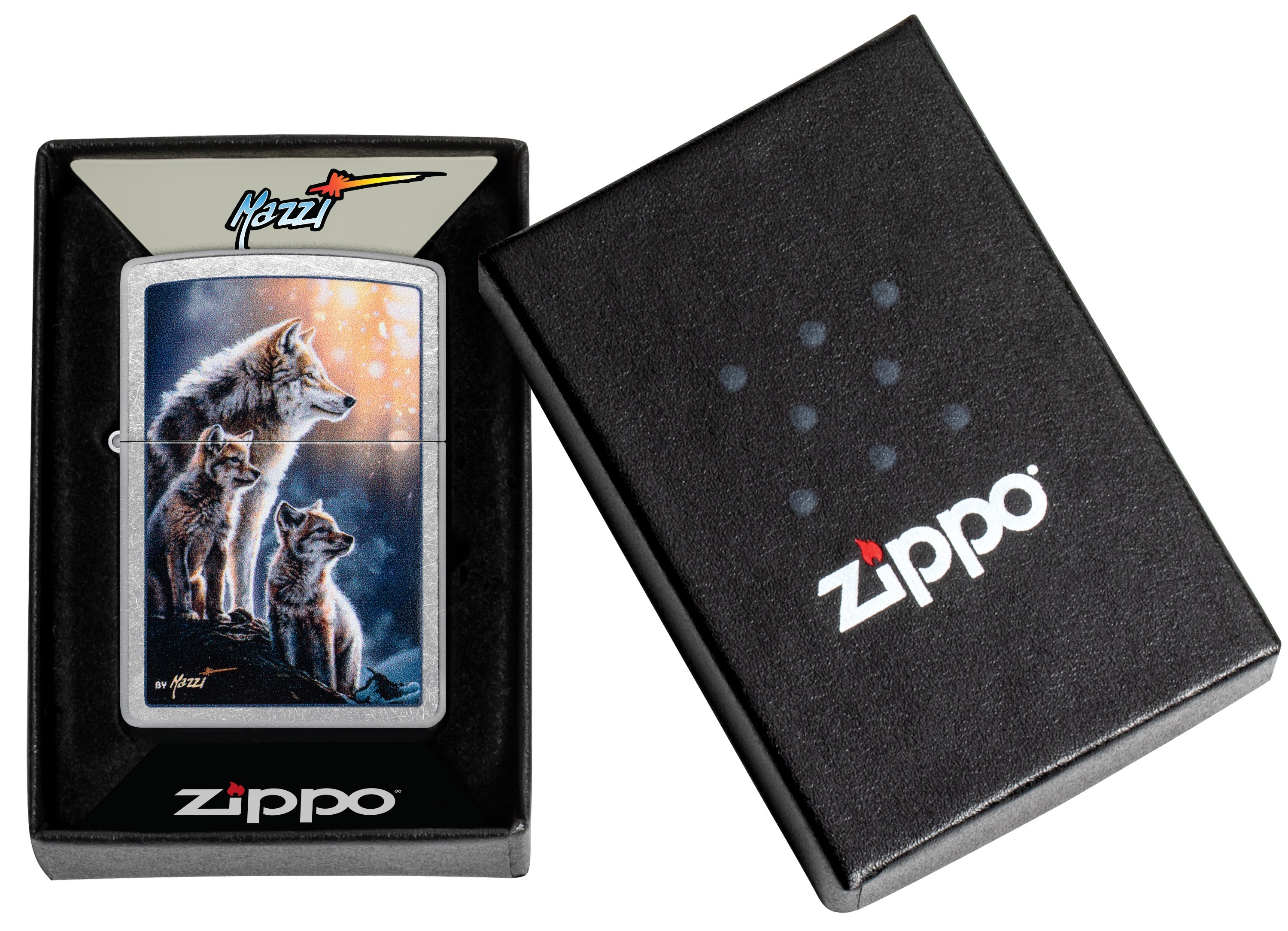 Front shot of Zippo Bejeweled Beetle Design High Polish Brass Windproof Lighter standing at a 3/4 angle.