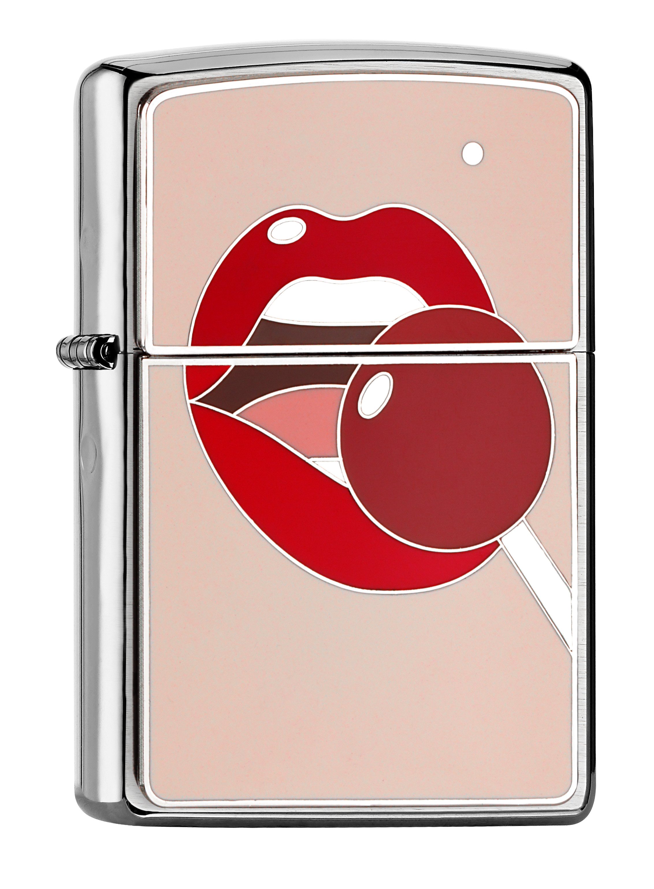 Front shot of Zippo Bejeweled Beetle Design High Polish Brass Windproof Lighter standing at a 3/4 angle.