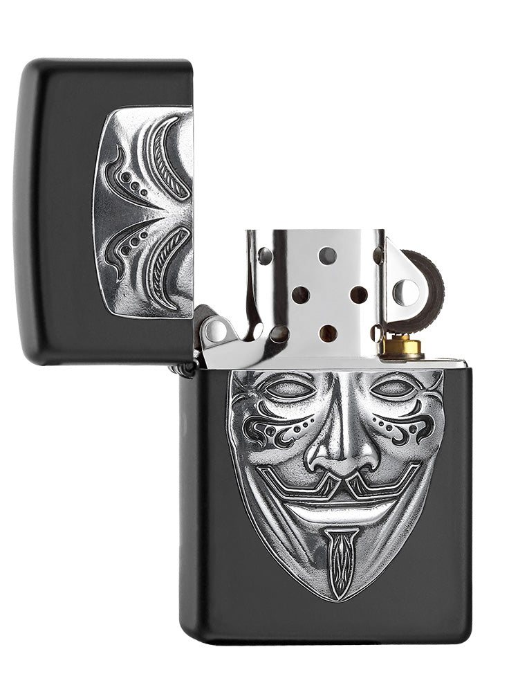 Front shot of Zippo Bejeweled Beetle Design High Polish Brass Windproof Lighter standing at a 3/4 angle.