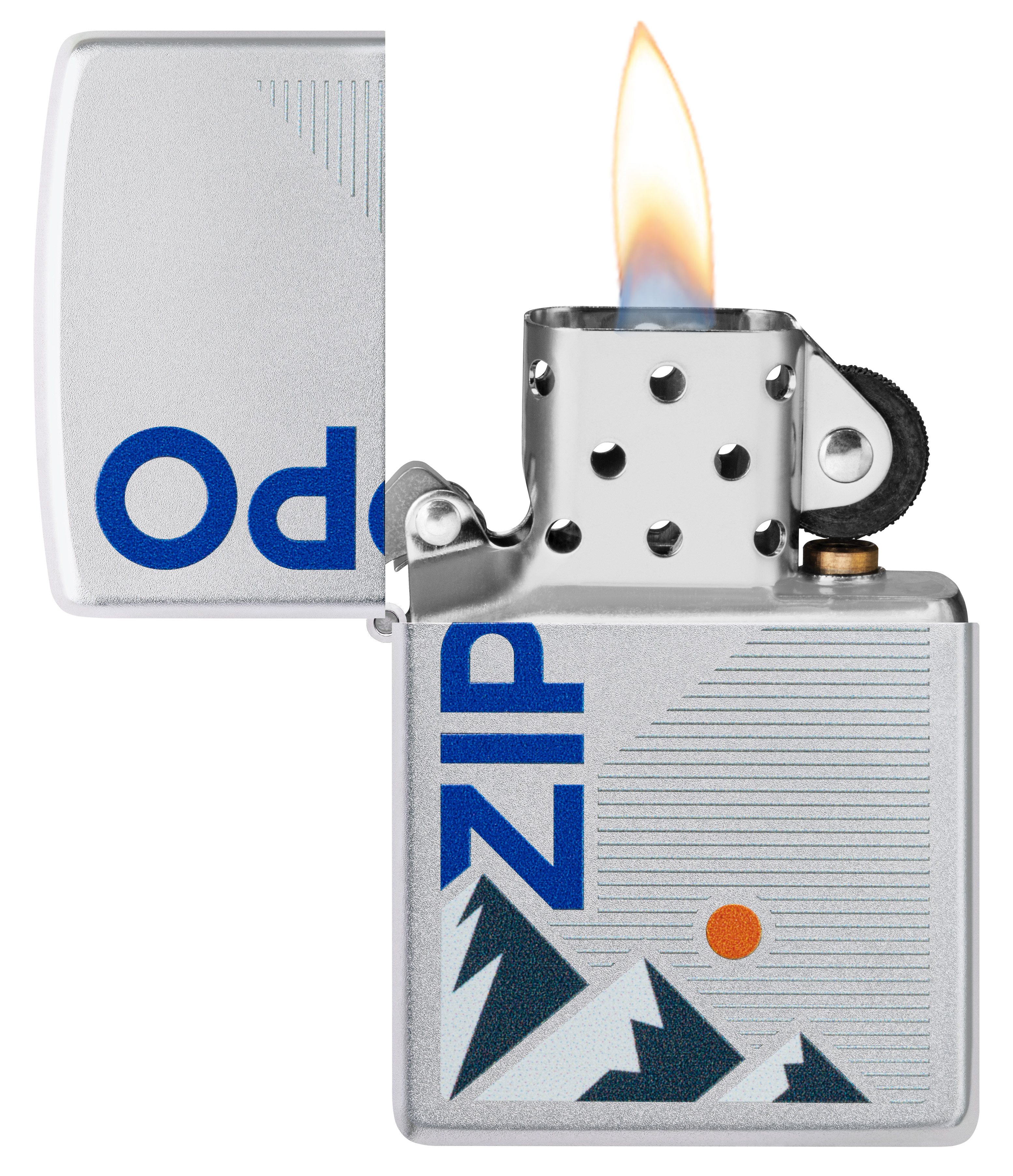 Front shot of Zippo Bejeweled Beetle Design High Polish Brass Windproof Lighter standing at a 3/4 angle.