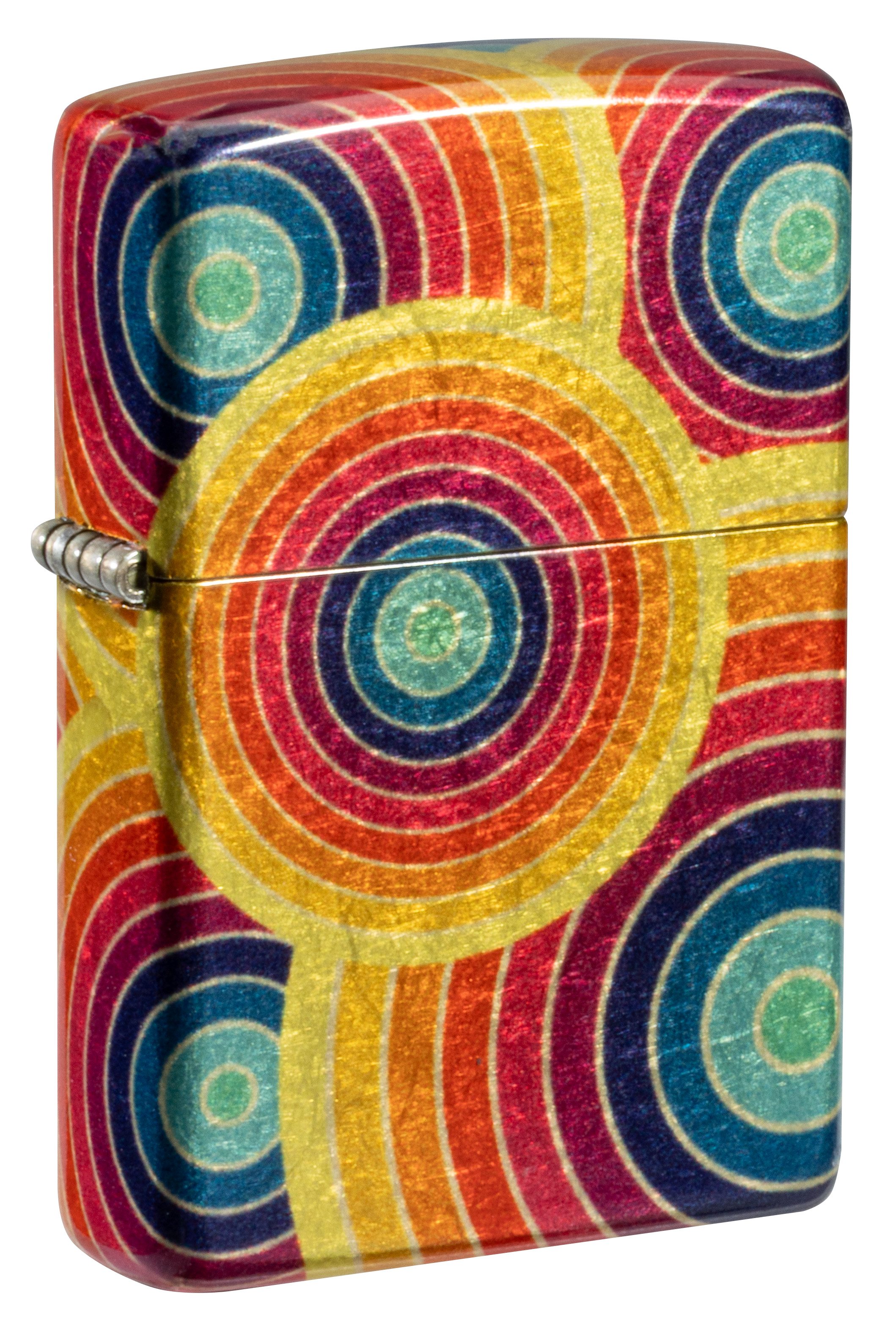 Front shot of Zippo Bejeweled Beetle Design High Polish Brass Windproof Lighter standing at a 3/4 angle.