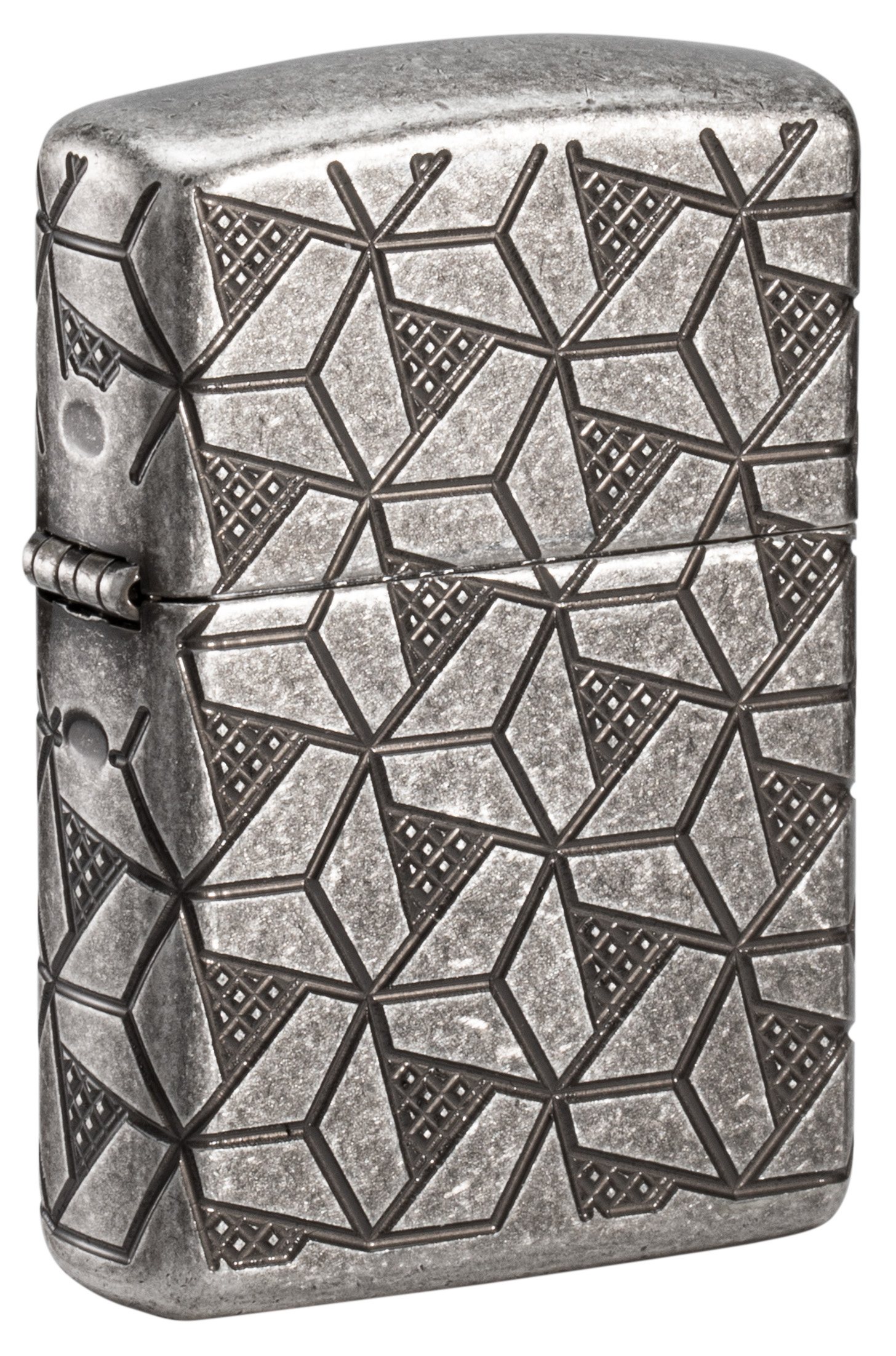 Front shot of Zippo Bejeweled Beetle Design High Polish Brass Windproof Lighter standing at a 3/4 angle.