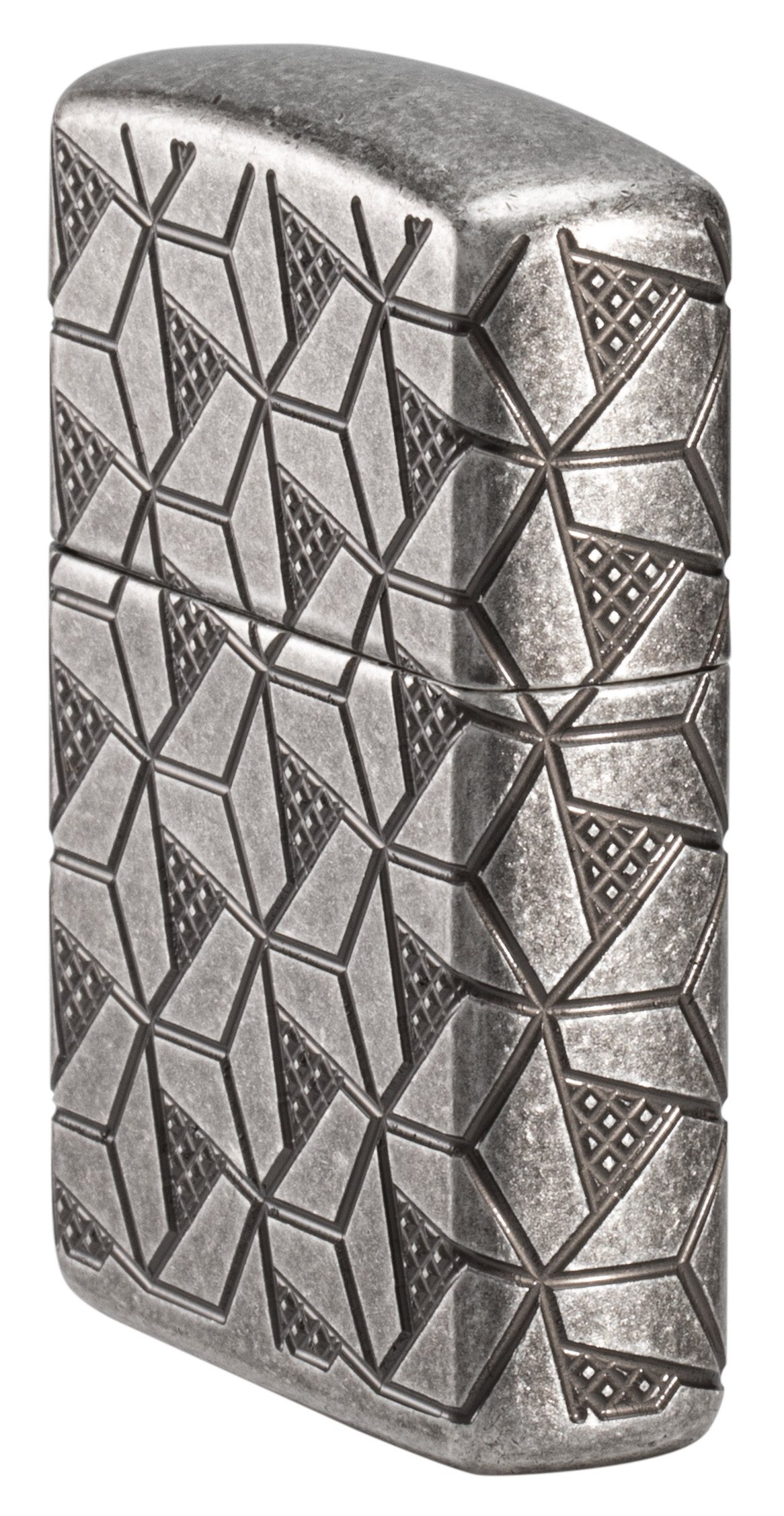 Front shot of Zippo Bejeweled Beetle Design High Polish Brass Windproof Lighter standing at a 3/4 angle.