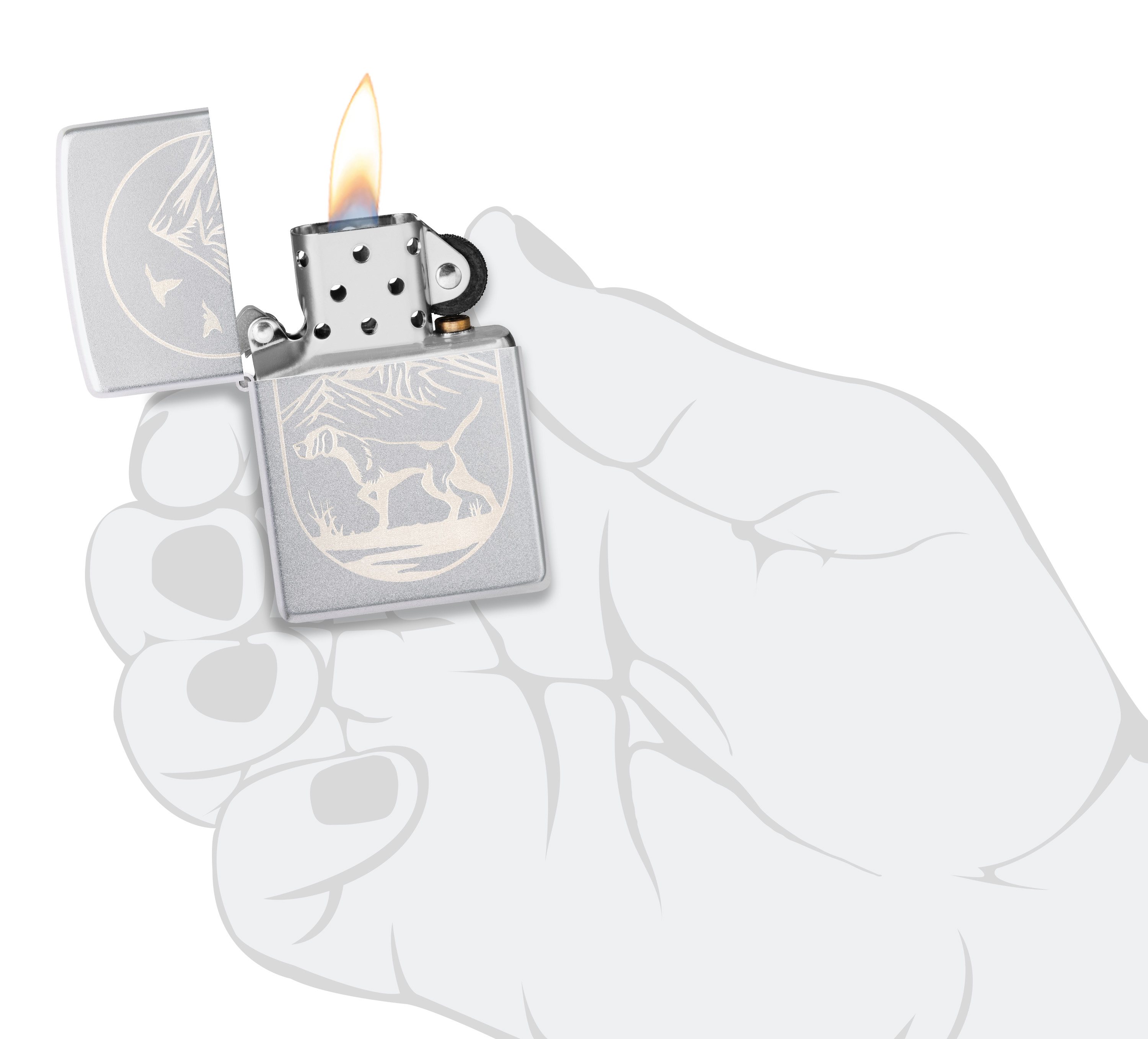 Front shot of Zippo Bejeweled Beetle Design High Polish Brass Windproof Lighter standing at a 3/4 angle.
