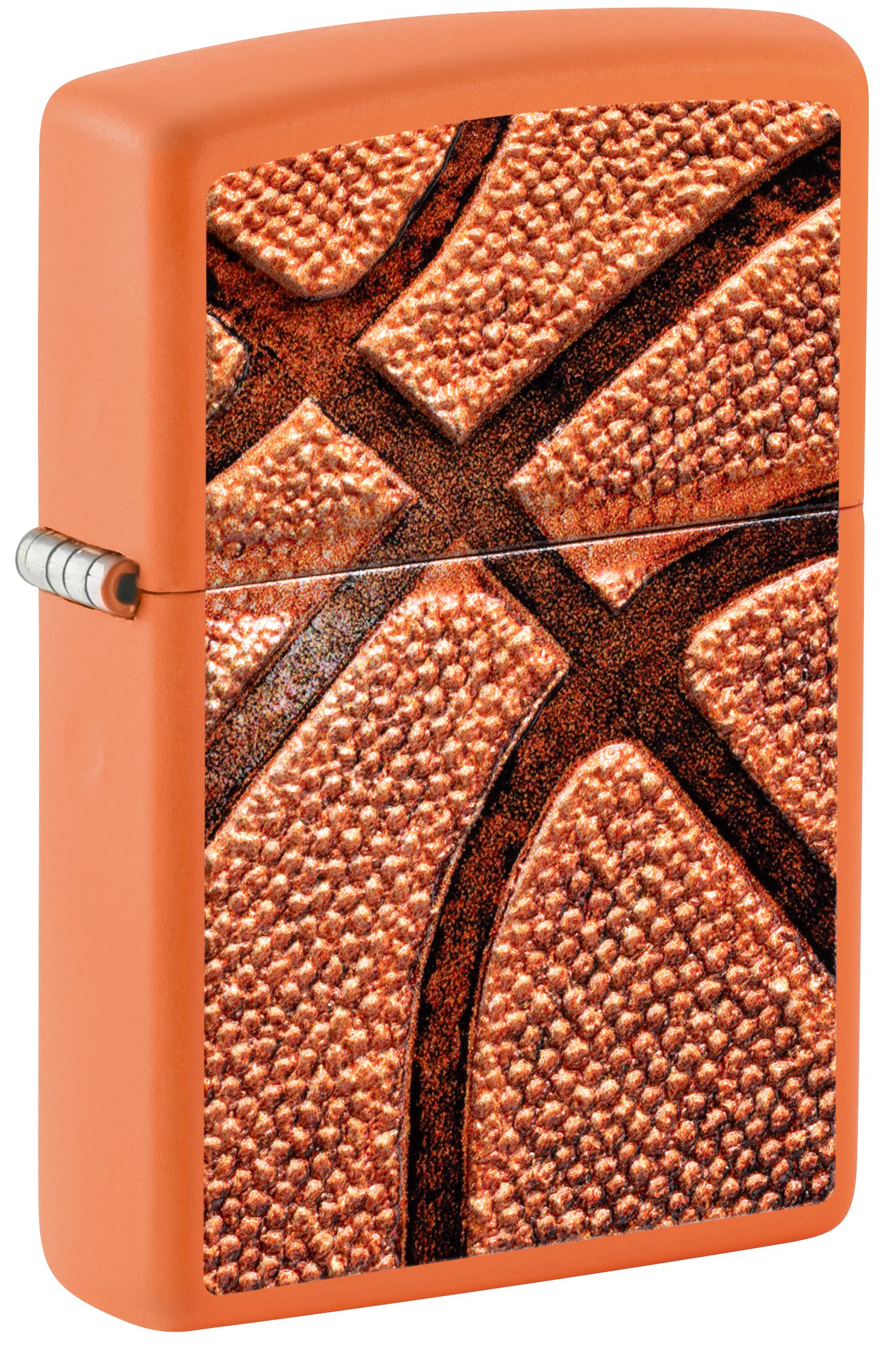 Front shot of Zippo Bejeweled Beetle Design High Polish Brass Windproof Lighter standing at a 3/4 angle.