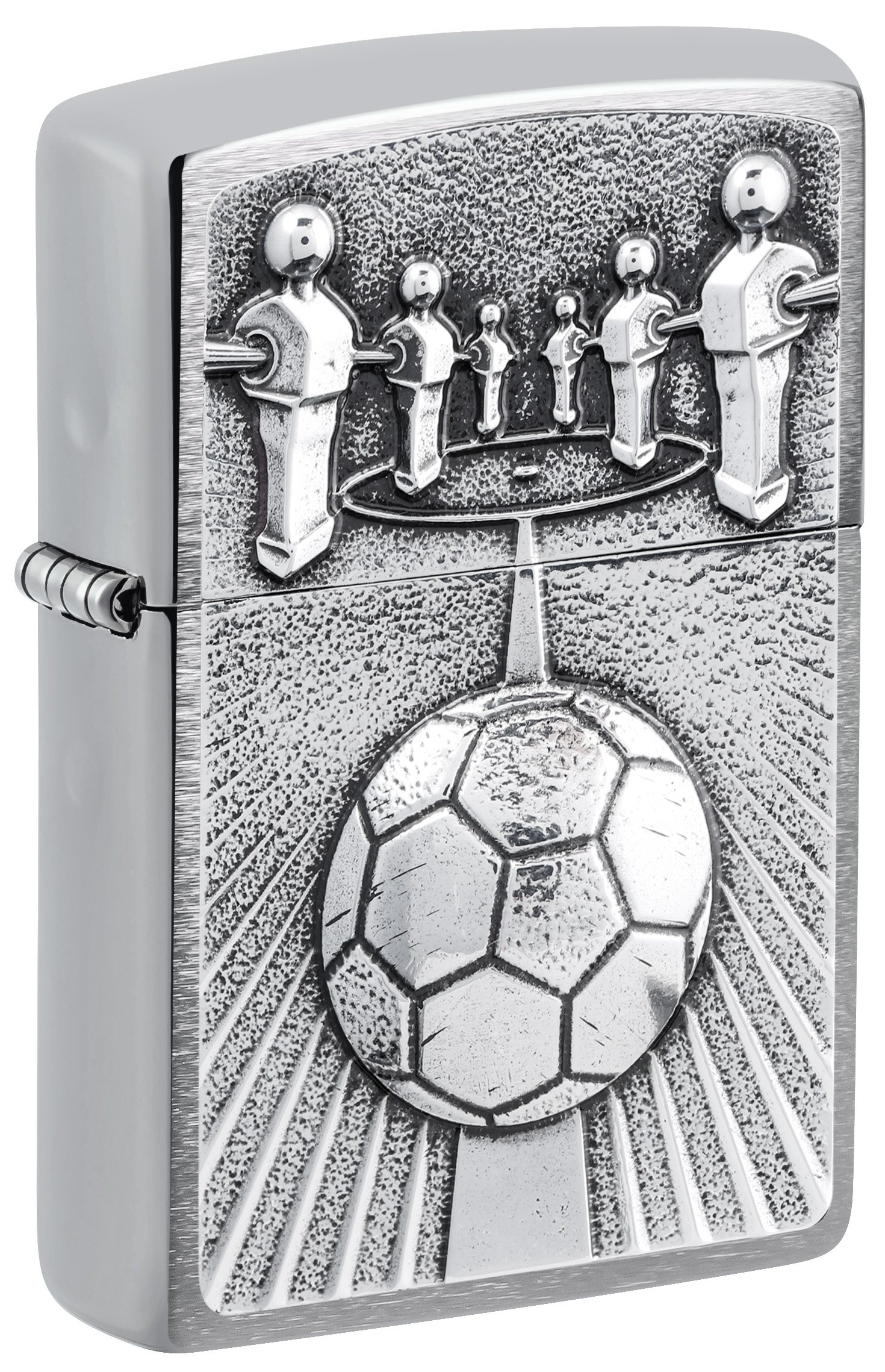 Front shot of Zippo Bejeweled Beetle Design High Polish Brass Windproof Lighter standing at a 3/4 angle.