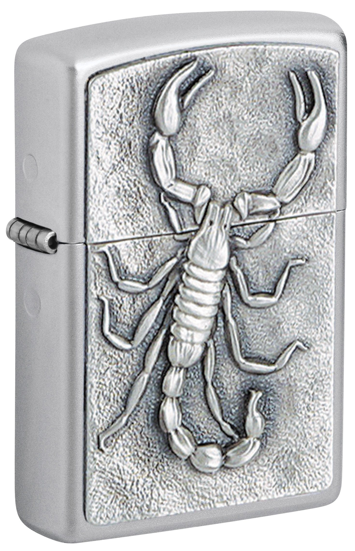 Front shot of Zippo Bejeweled Beetle Design High Polish Brass Windproof Lighter standing at a 3/4 angle.