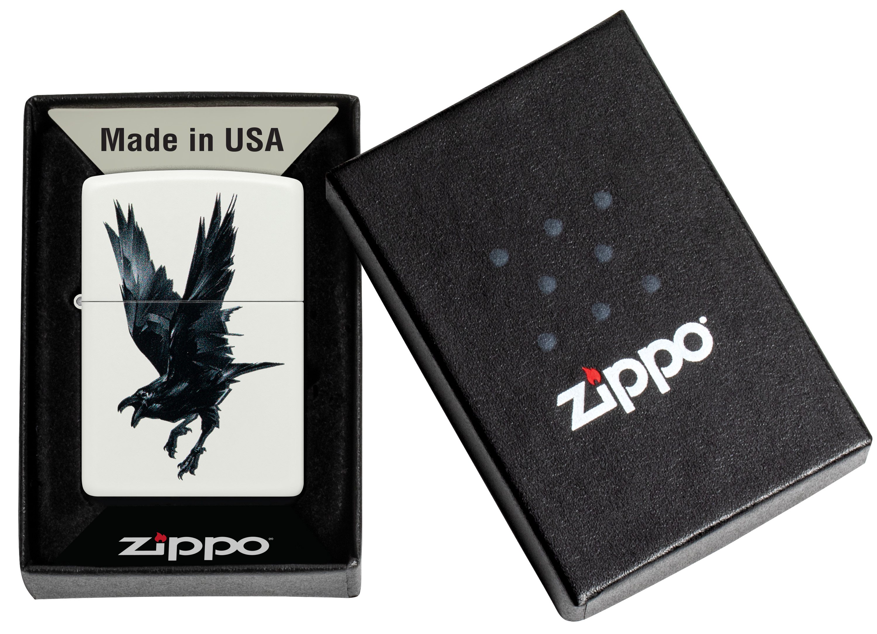 Front shot of Zippo Bejeweled Beetle Design High Polish Brass Windproof Lighter standing at a 3/4 angle.