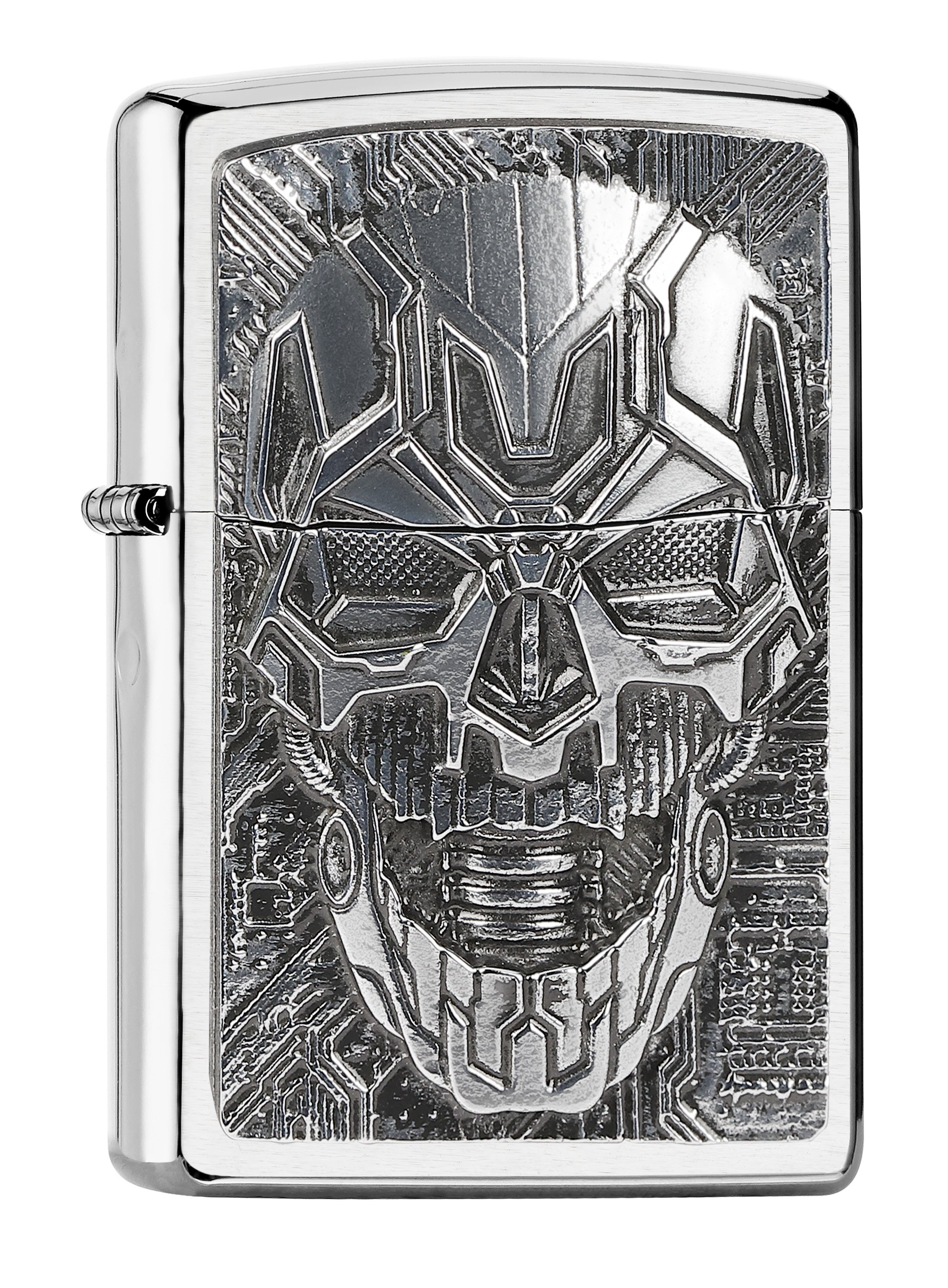 Front shot of Zippo Bejeweled Beetle Design High Polish Brass Windproof Lighter standing at a 3/4 angle.