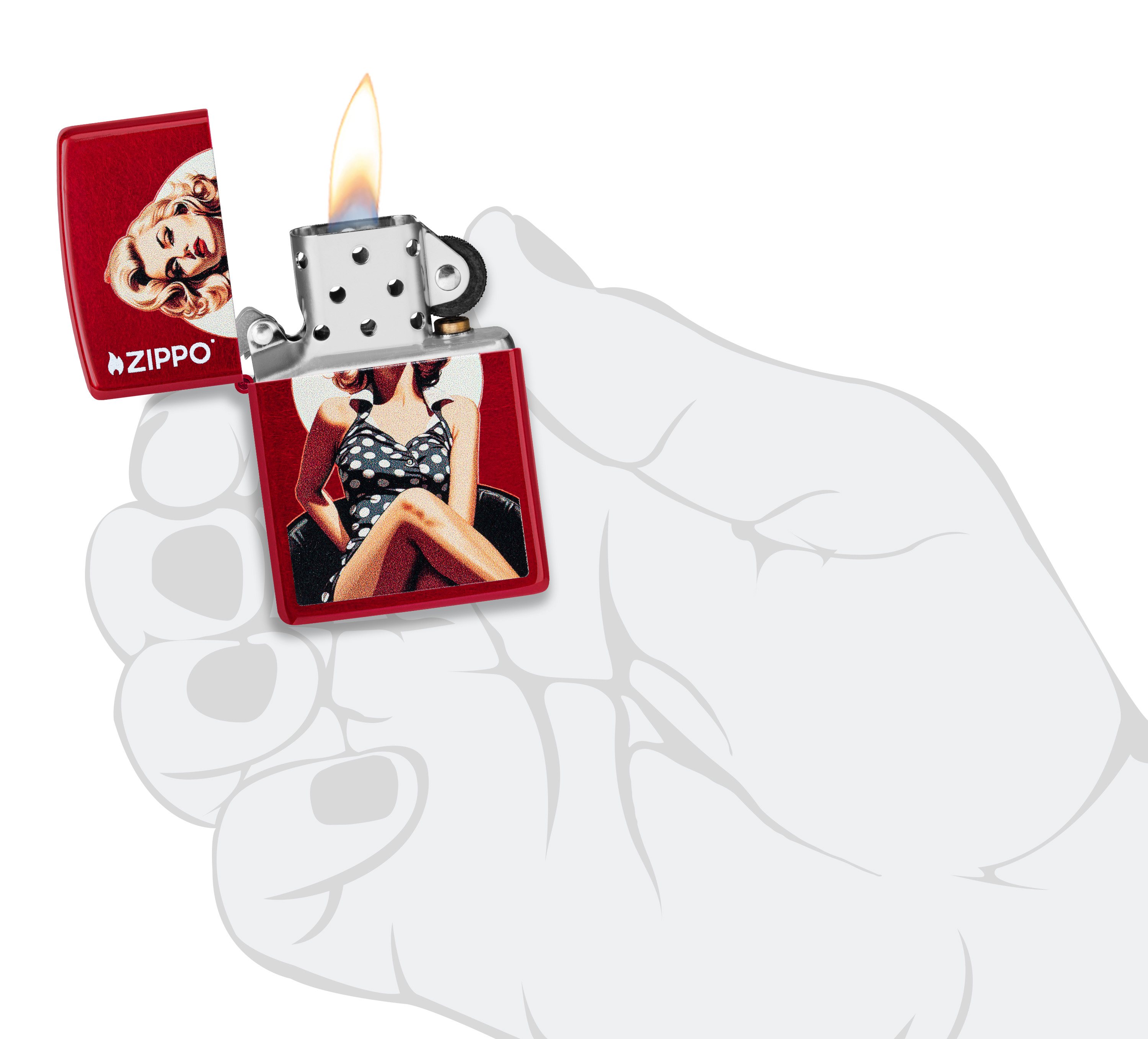 Front shot of Zippo Bejeweled Beetle Design High Polish Brass Windproof Lighter standing at a 3/4 angle.