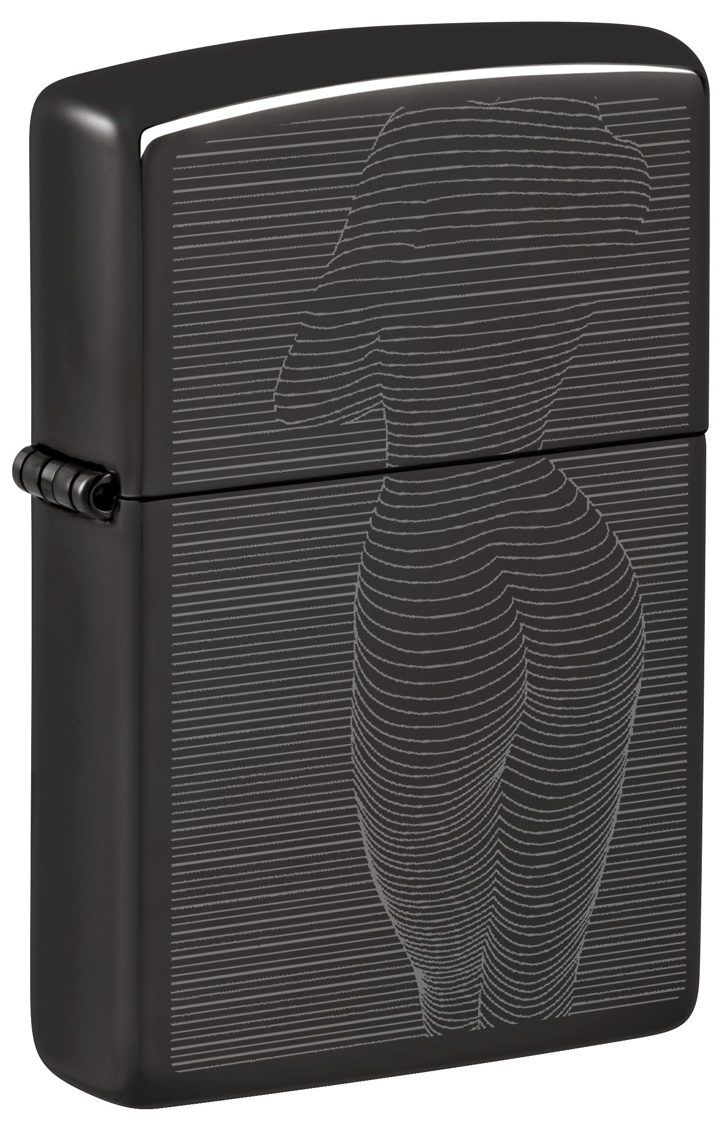 Front shot of Zippo Bejeweled Beetle Design High Polish Brass Windproof Lighter standing at a 3/4 angle.
