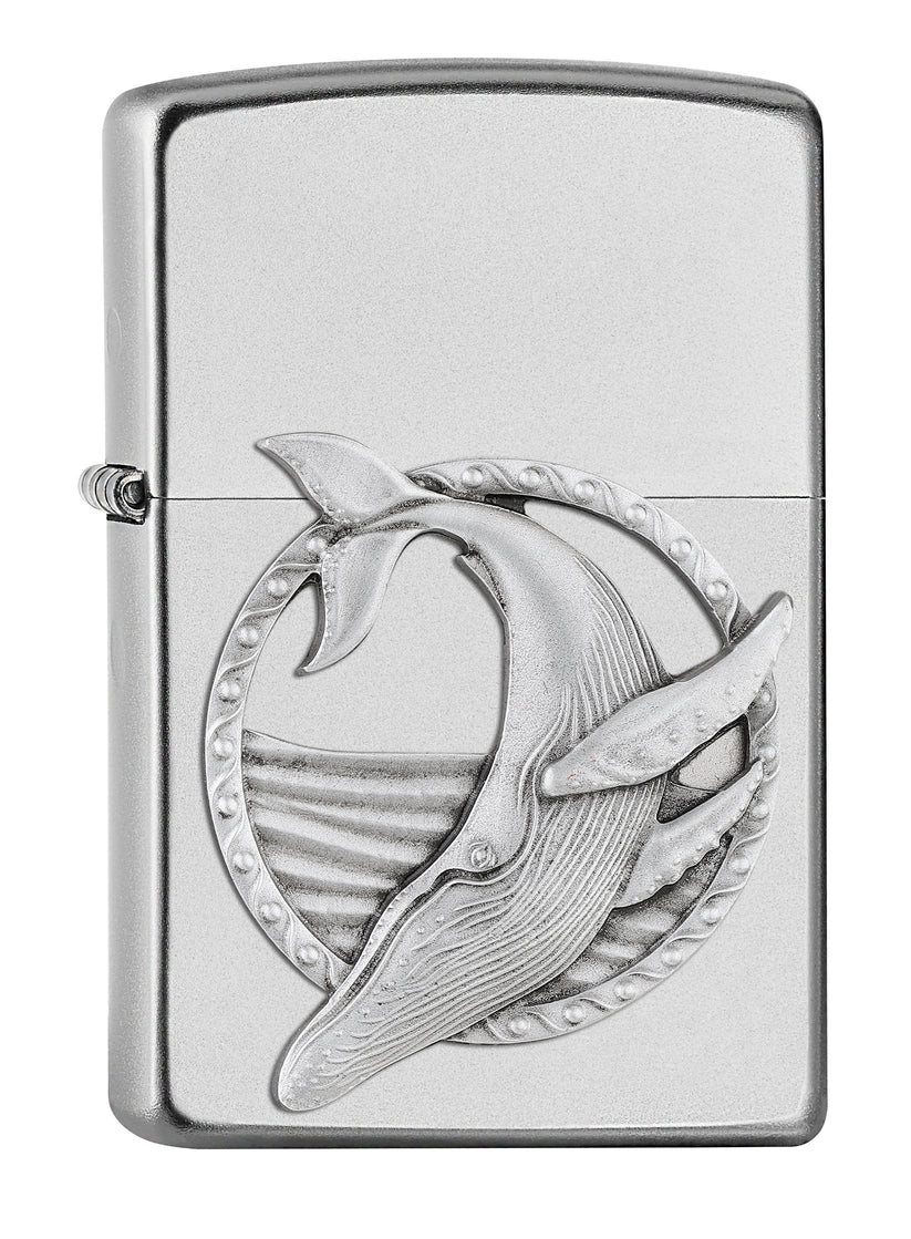 Front shot of Zippo Bejeweled Beetle Design High Polish Brass Windproof Lighter standing at a 3/4 angle.