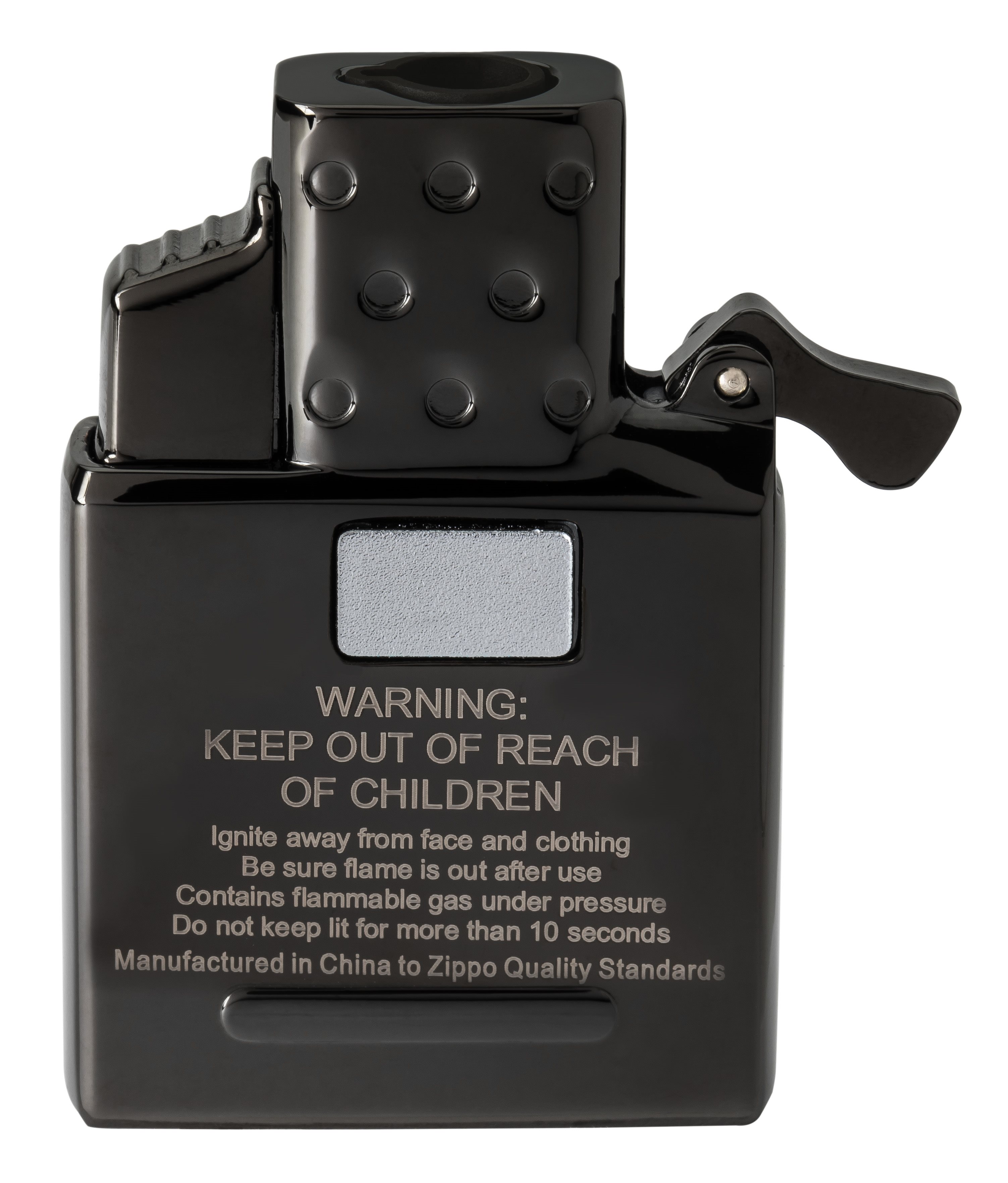 Front shot of Zippo Bejeweled Beetle Design High Polish Brass Windproof Lighter standing at a 3/4 angle.
