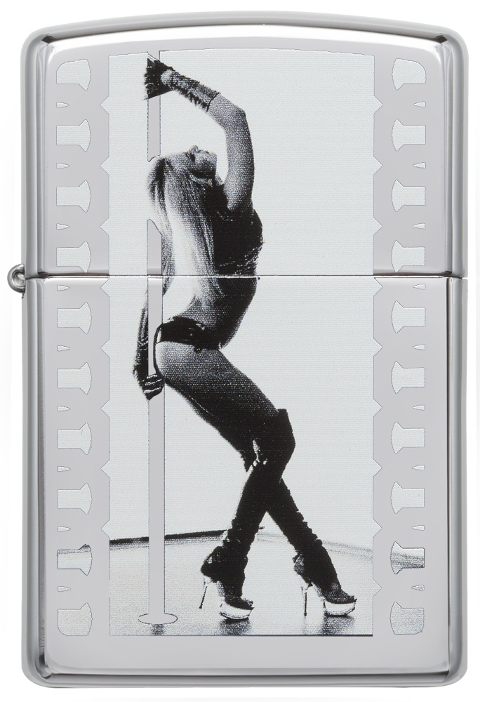 Front shot of Zippo Bejeweled Beetle Design High Polish Brass Windproof Lighter standing at a 3/4 angle.